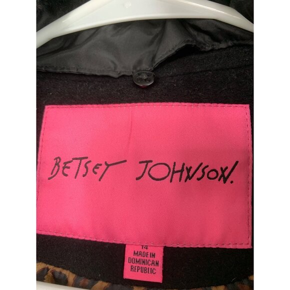 Rare Vintage Y2K Betsey Johnson 14 Black Wool Coat Flared Corset Size 14 RR10272 - Picture 4 of 16